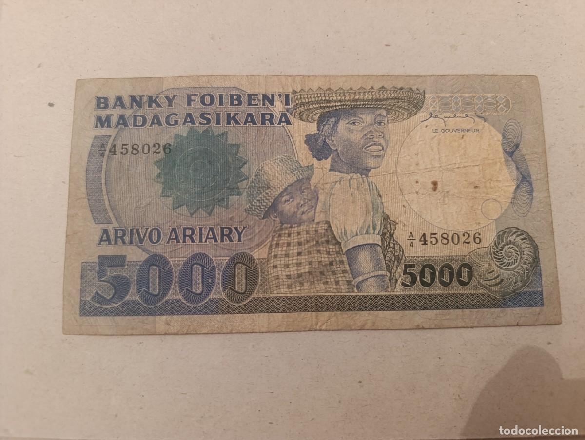 Billetes extranjeros: Billete Madagascar, 5000 francs, serie A - Foto 1