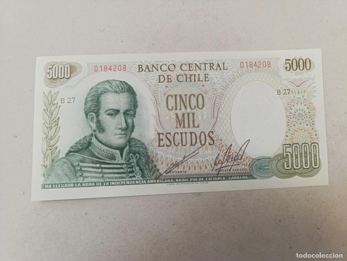 Billetes extranjeros: Billete Chile, 5000 escudos, a&ntilde;o 1973, UNC - Foto 1