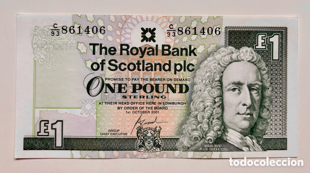 Billetes extranjeros: Billete ESCOCIA 1 Libra 2001 SC. Pound - Foto 1