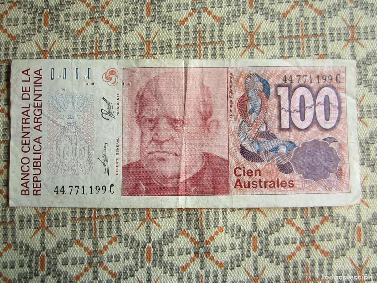 Billetes extranjeros: BILLETE DE 100 AUSTRALES DE ARGENTINA - Foto 1