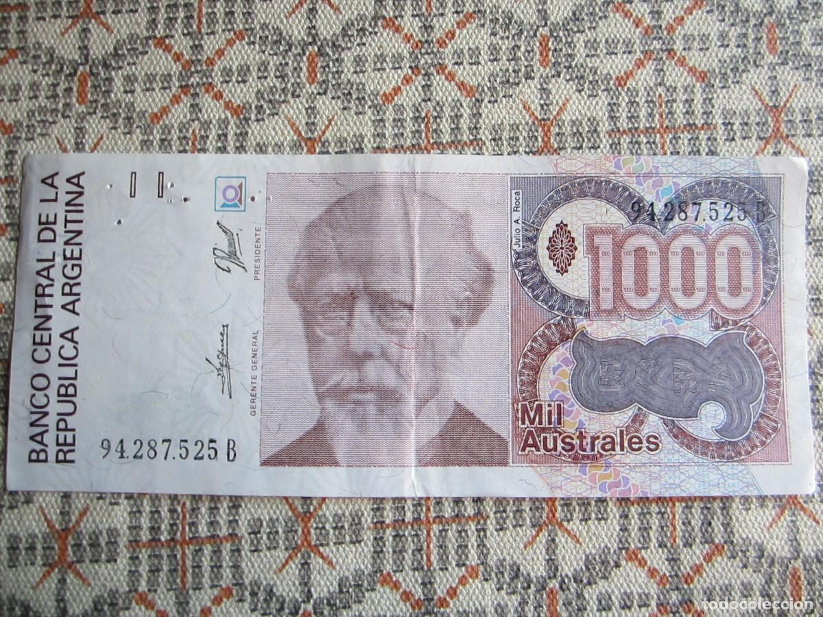 Billetes extranjeros: BILLETE DE 1000 AUSTRALES DE ARGENTINA - Foto 1
