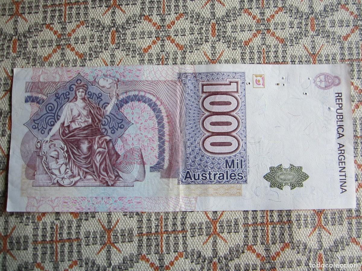 Billetes extranjeros: BILLETE DE 1000 AUSTRALES DE ARGENTINA - Foto 2