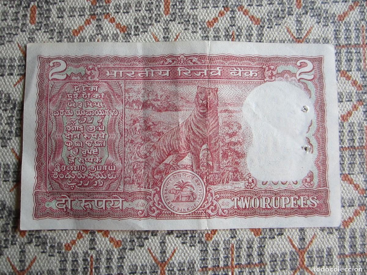 Billetes extranjeros: BILLETE DE 2 RUPIAS DE LA INDIA - Foto 2