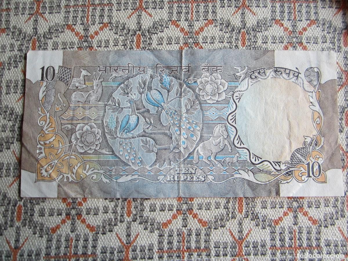 Billetes extranjeros: BILLETE DE 10 RUPIAS DE LA INDIA - Foto 2
