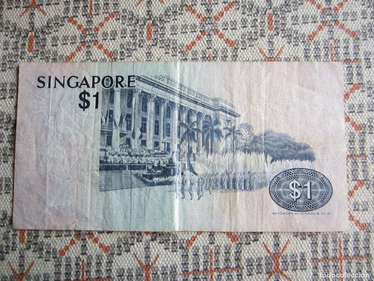 Billetes extranjeros: BILLETE DE 1 D&Oacute;LAR DE SINGAPUR, RARO - Foto 2