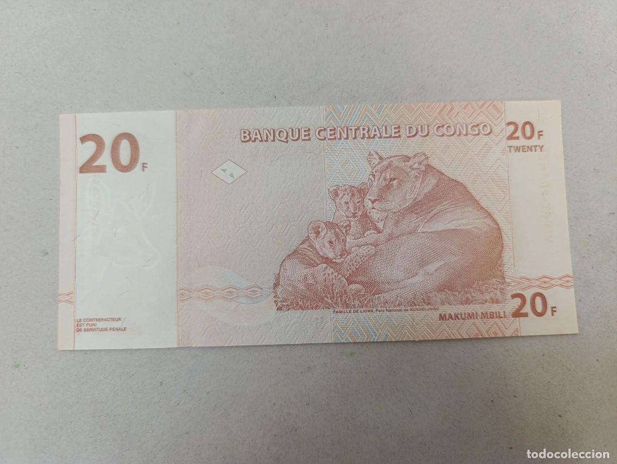 Billetes extranjeros: Billete Congo, 20 francos, a&ntilde;o 1997, UNC - Foto 2
