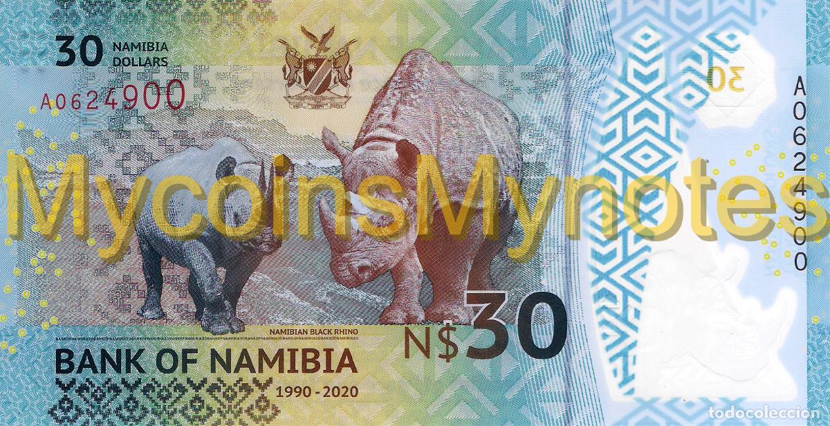 Billetes extranjeros: NAMIBIA, 30 DOLLARS, COMMEMORATIVE BANKNOTE, 2020, P-NEW, POLYMER, UNC - Foto 2