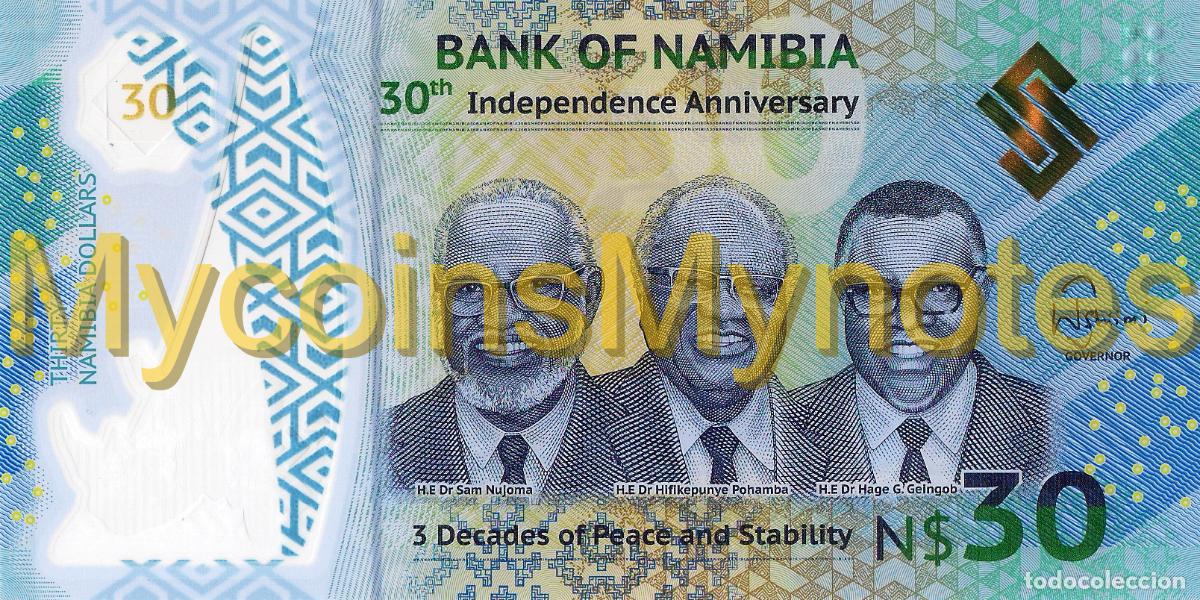 Billetes extranjeros: NAMIBIA, 30 DOLLARS, COMMEMORATIVE BANKNOTE, 2020, P-NEW, POLYMER, UNC - Foto 3