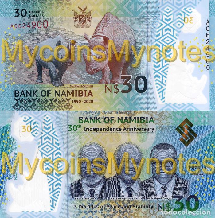 Billetes extranjeros: NAMIBIA, 30 DOLLARS, COMMEMORATIVE BANKNOTE, 2020, P-NEW, POLYMER, UNC - Foto 1