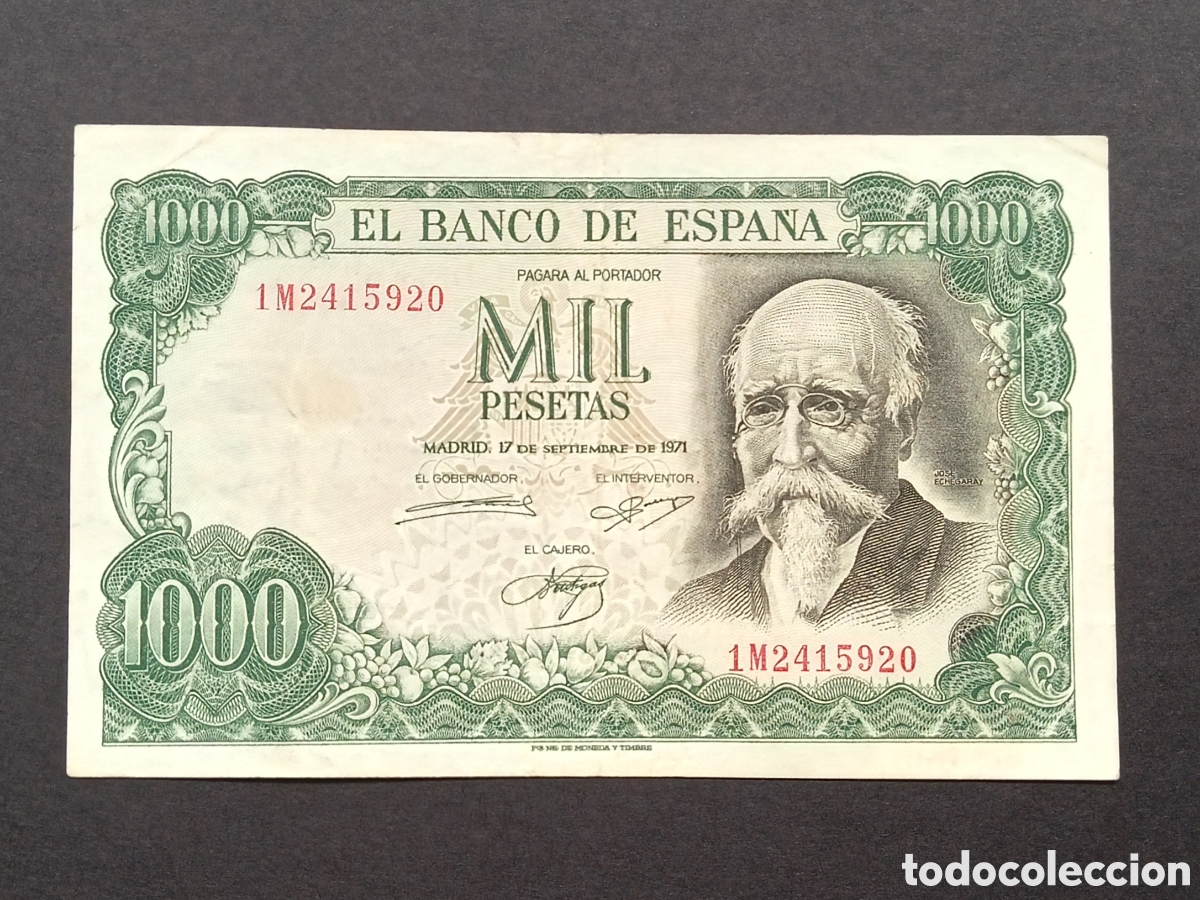Billetes extranjeros: 1000 Pesetas 1971. Espa&ntilde;a - Foto 1