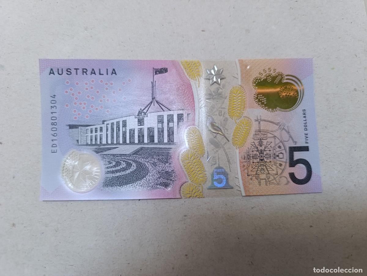 Billetes extranjeros: Billete Australia, 5 d&oacute;lares, a&ntilde;o 2016, UNC - Foto 1