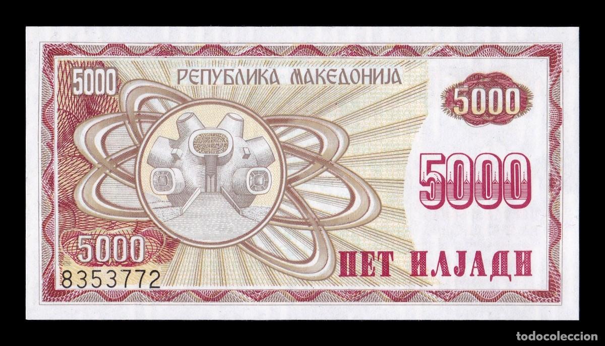 Billetes extranjeros: Macedonia 5000 Denares 1992 Pick 7 Sc Unc - Foto 1