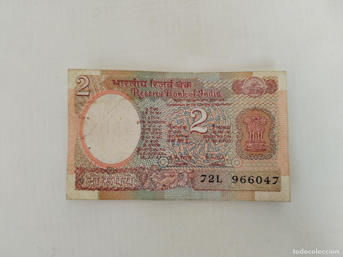 Billetes extranjeros: billete india 2 rupees - Foto 2