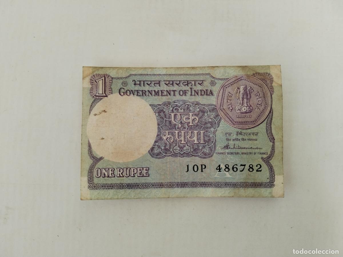 Billetes extranjeros: billete india 1 rupees - Foto 3