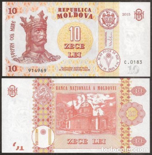 Billetes extranjeros: MOLDOVA (MOLDAVIA). 10 lei 2015. S/C. - Foto 1