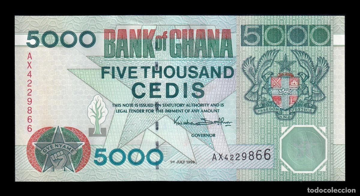 Billetes extranjeros: Ghana 5000 Cedis 1999 Pick 34d Sc Unc - Foto 1