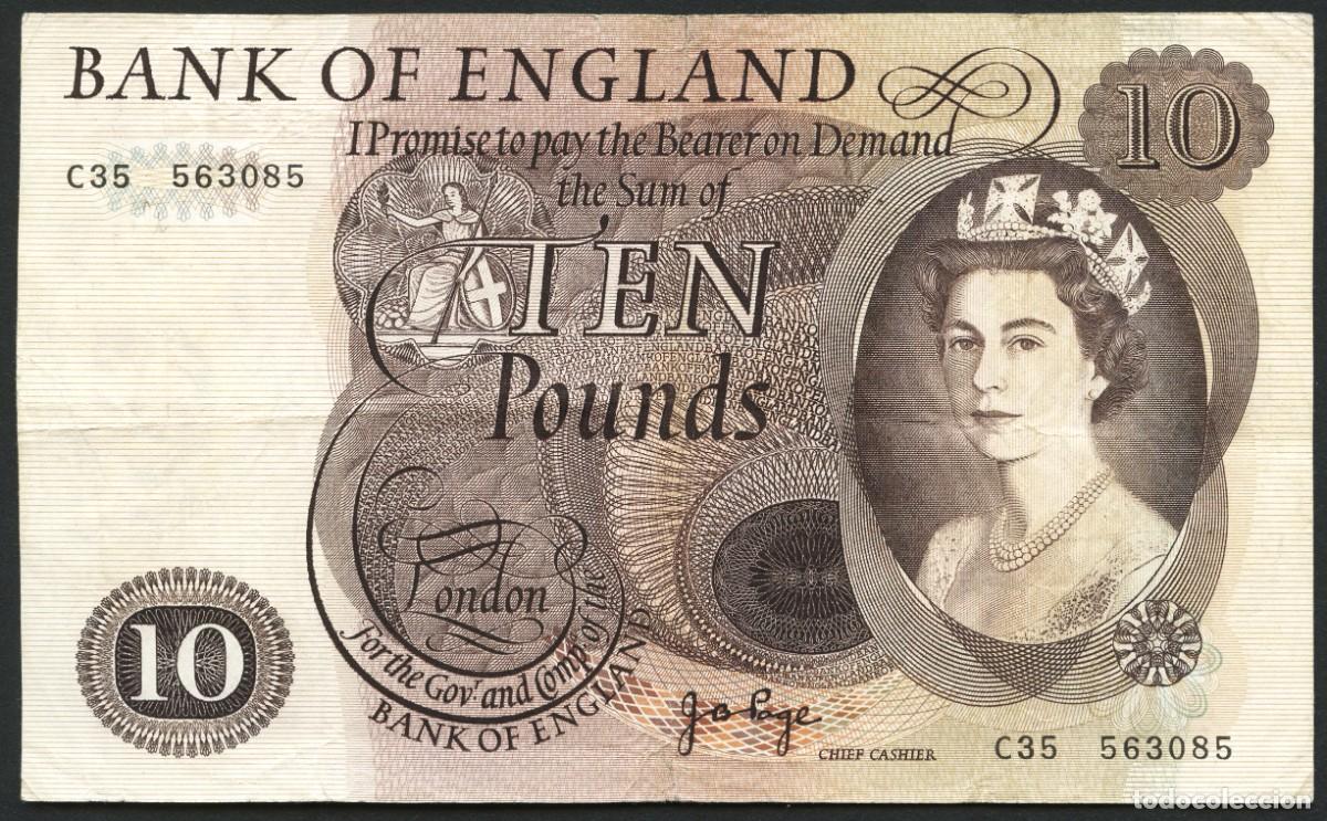 International Banknotes: REINO UNIDO, BILLETE, ELIZABETH II, VALOR: 10 LIBRAS, FIRMA JB PAGE, SERIE C35