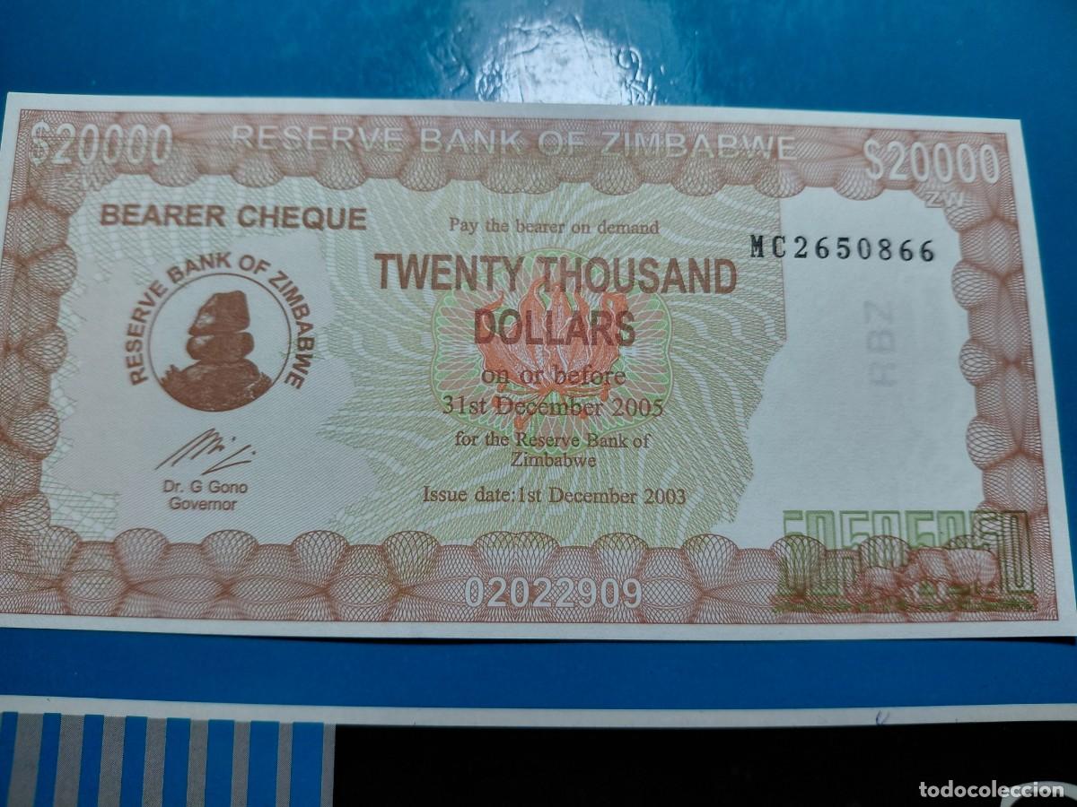 Billetes extranjeros: ZIMBABWE 20.000 Dolar 2003 SC P23 - Foto 1