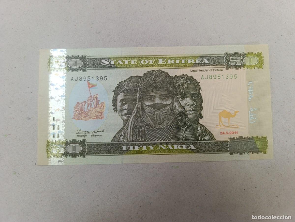 Billetes extranjeros: Billete Eritrea, 50 nafka, a&ntilde;o 2011, UNC - Foto 2