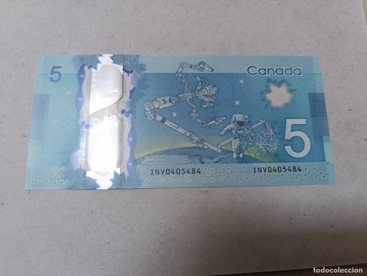 Billetes extranjeros: Billete Canad&aacute;, 5 d&oacute;lares, a&ntilde;o 2013, UNC - Foto 1