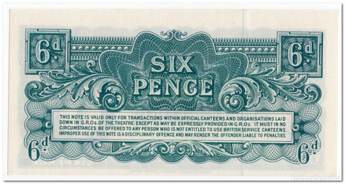 Billetes extranjeros: BRITISH ARMED FORCES,6 PENCE,1948,P.M17a,UNC - Foto 2