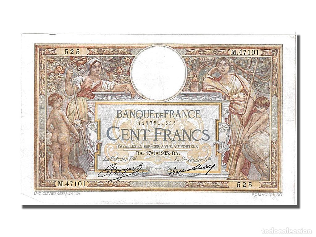 International Banknotes: [#104055] Billete, Francia, 100 Francs, 100 F 1908-1939 ''Luc Olivier Merson'', 1935