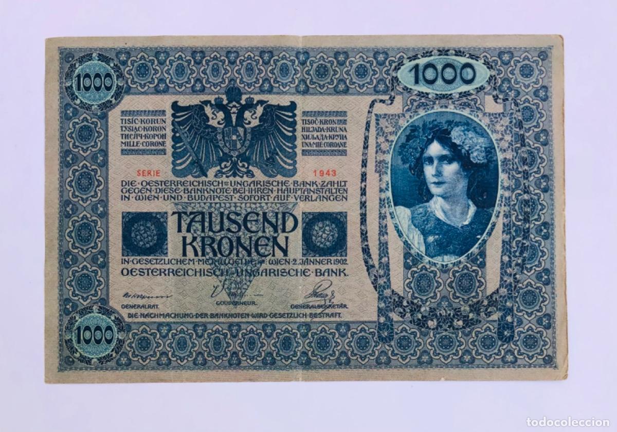 Billetes extranjeros: BILLETE 1000 coronas del Imperio Austroh&uacute;ngaro 1902 - Foto 1