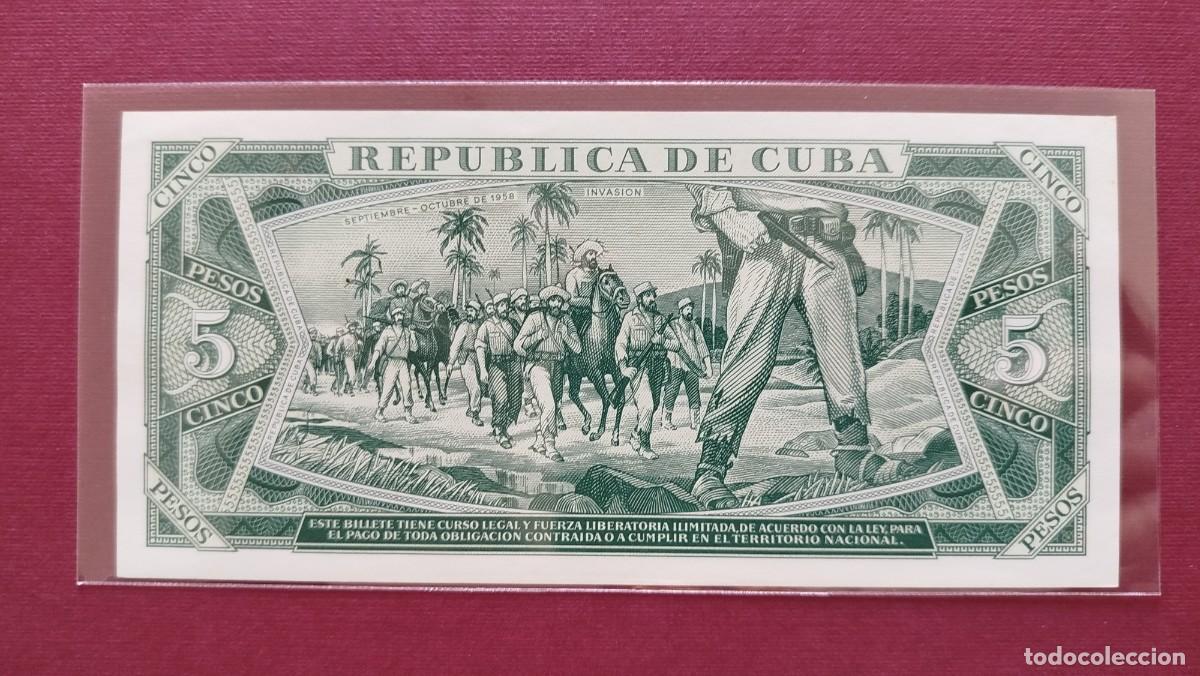Billetes extranjeros: Billete 5 pesos, Cuba 1990 - Foto 2