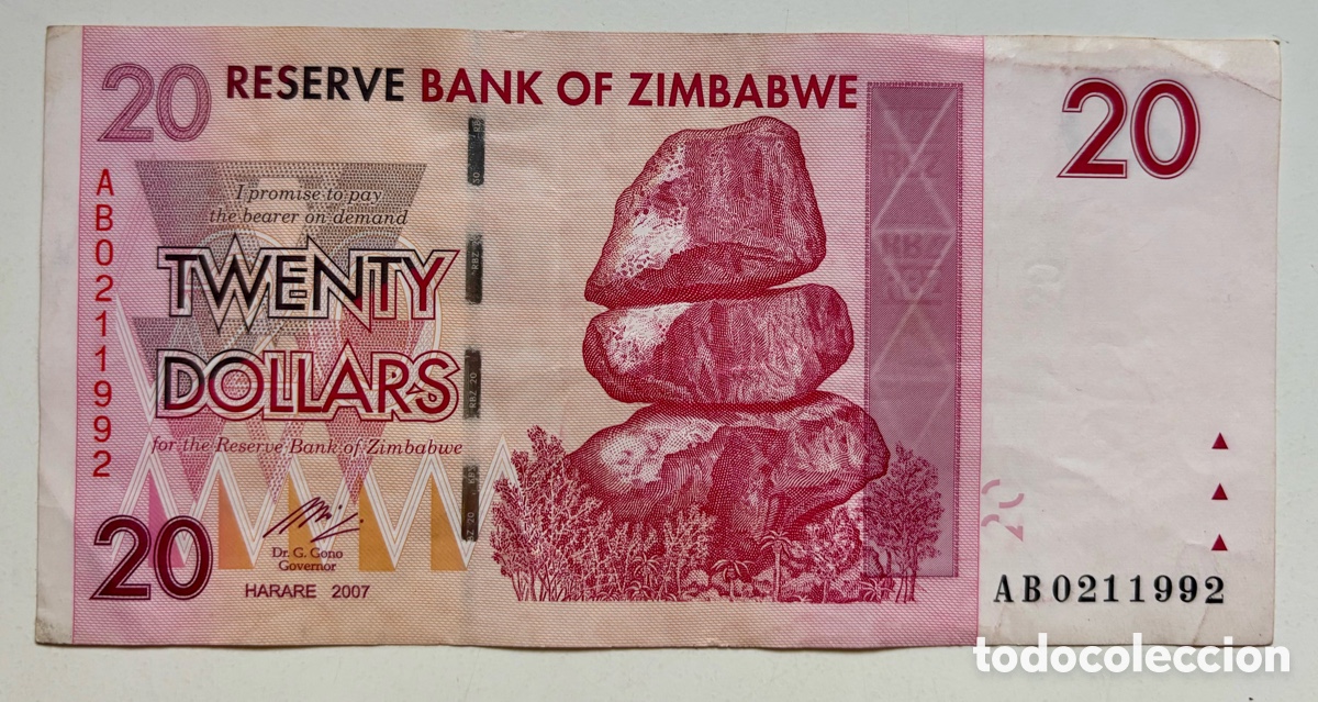 Billetes extranjeros: Billete ZIMBABWE 20 Dolares 2007 - Foto 1