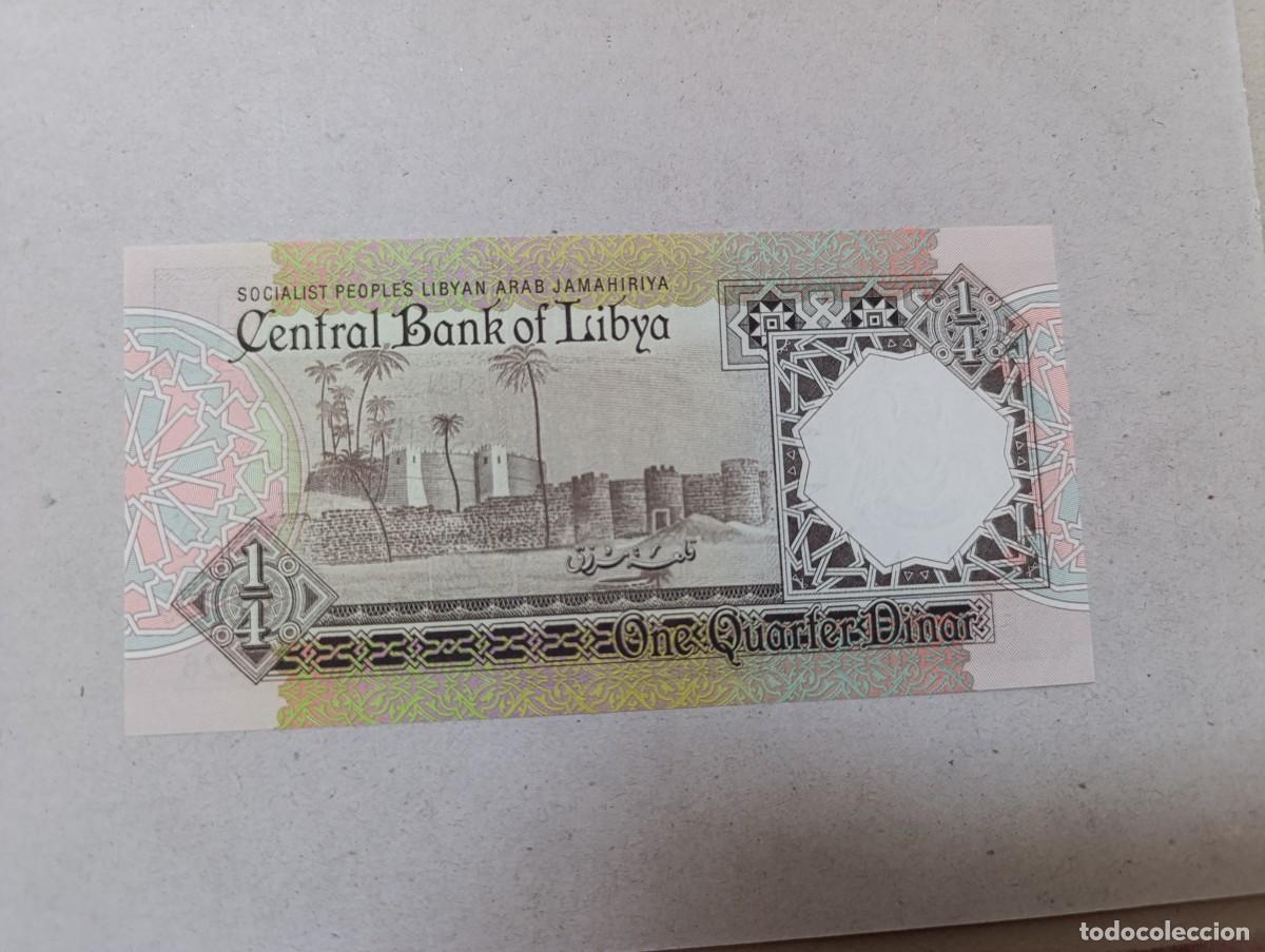 Billetes extranjeros: Billete Libia, 1/4 dinar, a&ntilde;o 1990, UNC - Foto 1