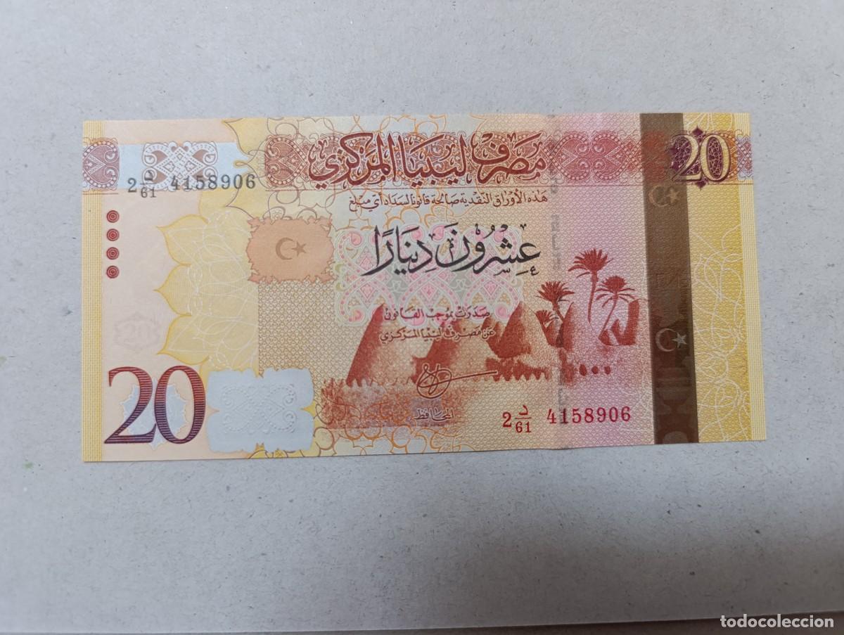 Billetes extranjeros: Billete Libia, 20 dinares, a&ntilde;o 2016, UNC - Foto 1