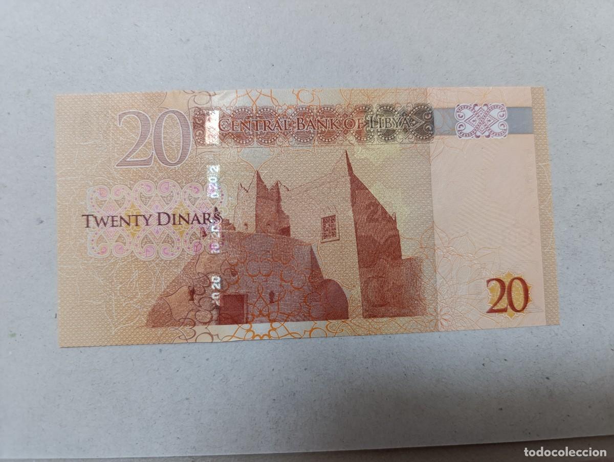 Billetes extranjeros: Billete Libia, 20 dinares, a&ntilde;o 2016, UNC - Foto 2