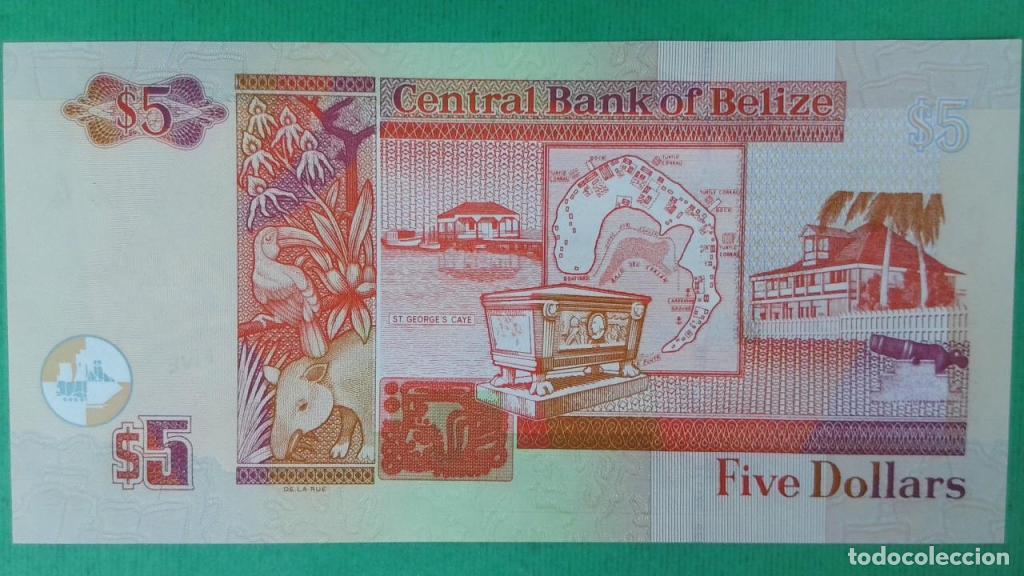 Billetes extranjeros: Belice, 5 Dollars 2003-2020 - 67c - (SC / UNC) [DF797524] - Foto 2