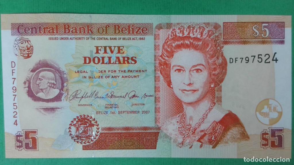 Billetes extranjeros: Belice, 5 Dollars 2003-2020 - 67c - (SC / UNC) [DF797524] - Foto 1