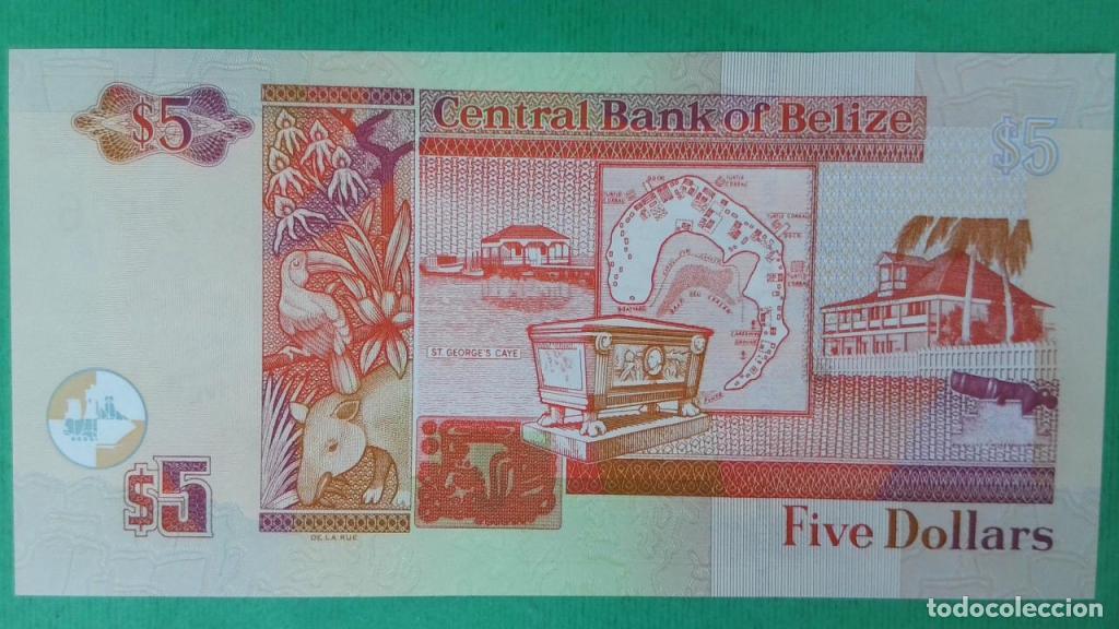 Billetes extranjeros: Belice, 5 Dollars 2003-2020 - 67c - (SC / UNC) [DF797526] - Foto 2
