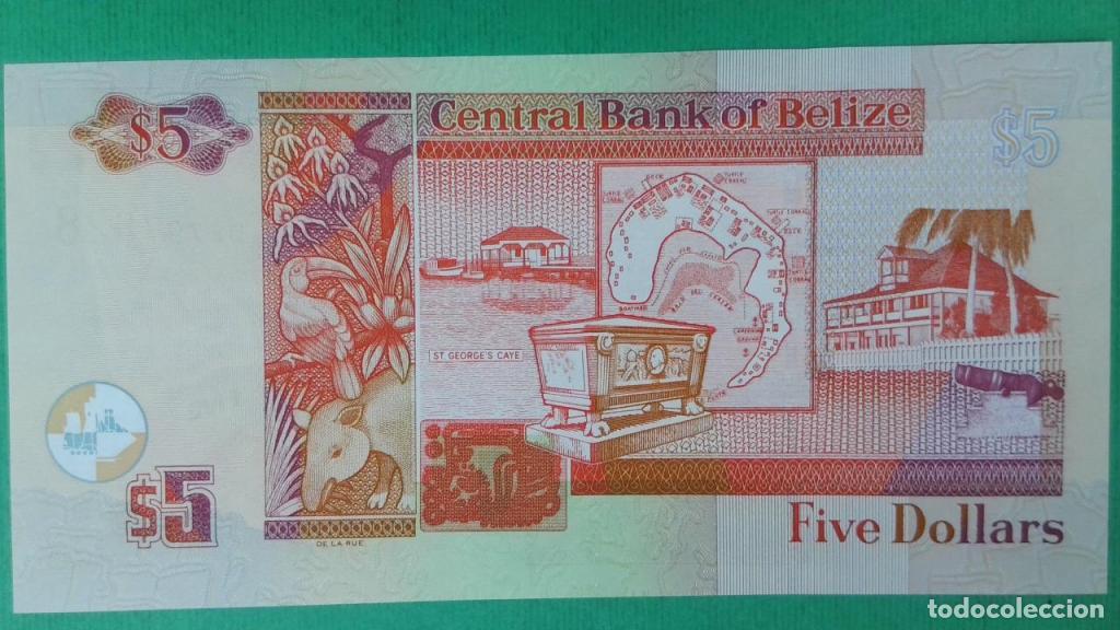 Billetes extranjeros: Belice, 5 Dollars 2003-2020 - 67c - (SC / UNC) [DF797528] - Foto 2