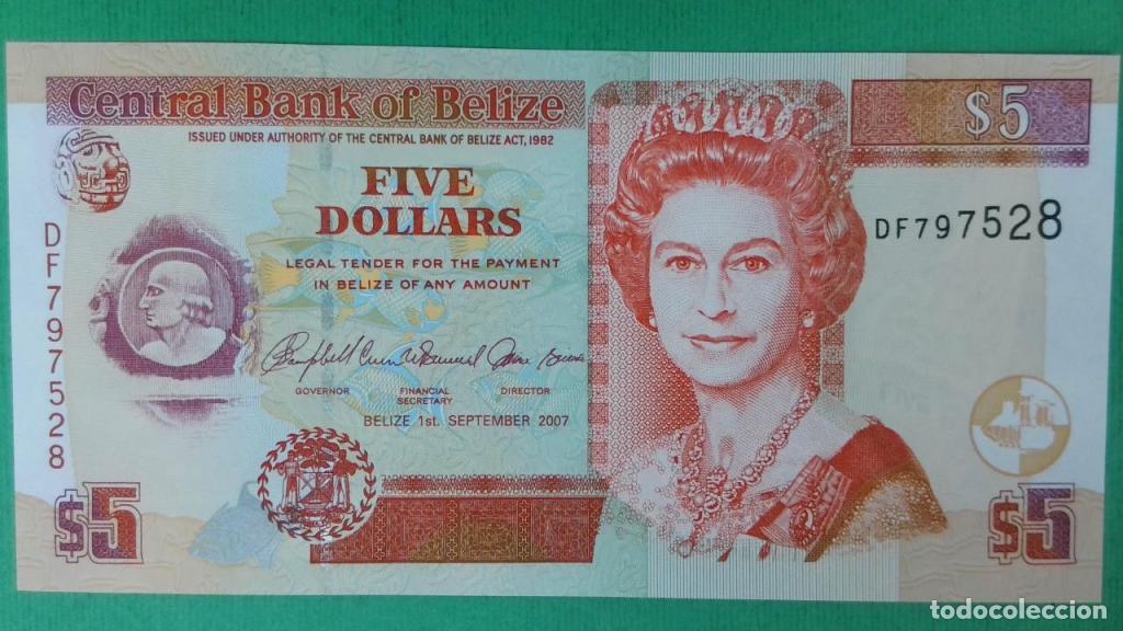 Billetes extranjeros: Belice, 5 Dollars 2003-2020 - 67c - (SC / UNC) [DF797528] - Foto 1