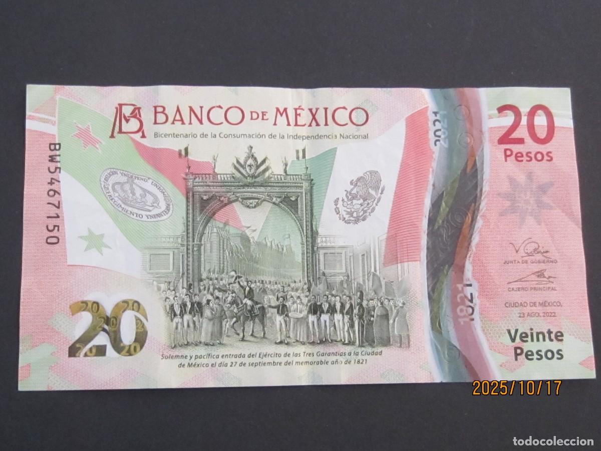 Billetes extranjeros: MEXICO 20 PESOS , CIRCULADO - Foto 2