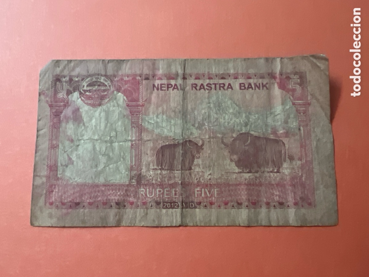 Billetes extranjeros: HB14. Billete NEPAL 5 Rupias - 2012 - Foto 1