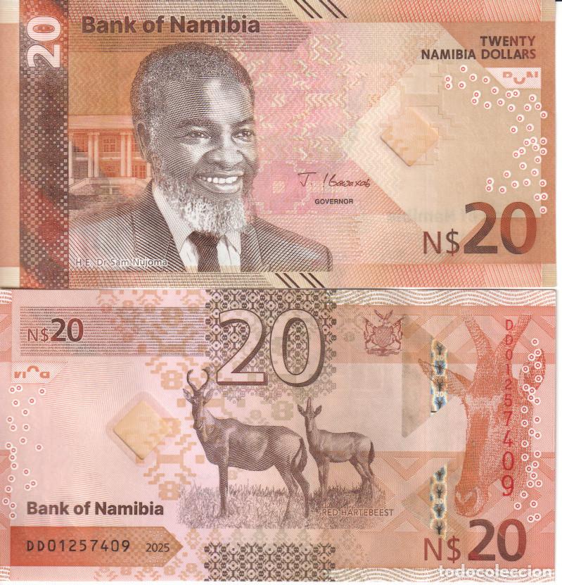 Billetes extranjeros: Namibia 20 namibia dollars del 2025 Pick W 21 SC/UNC - Foto 1