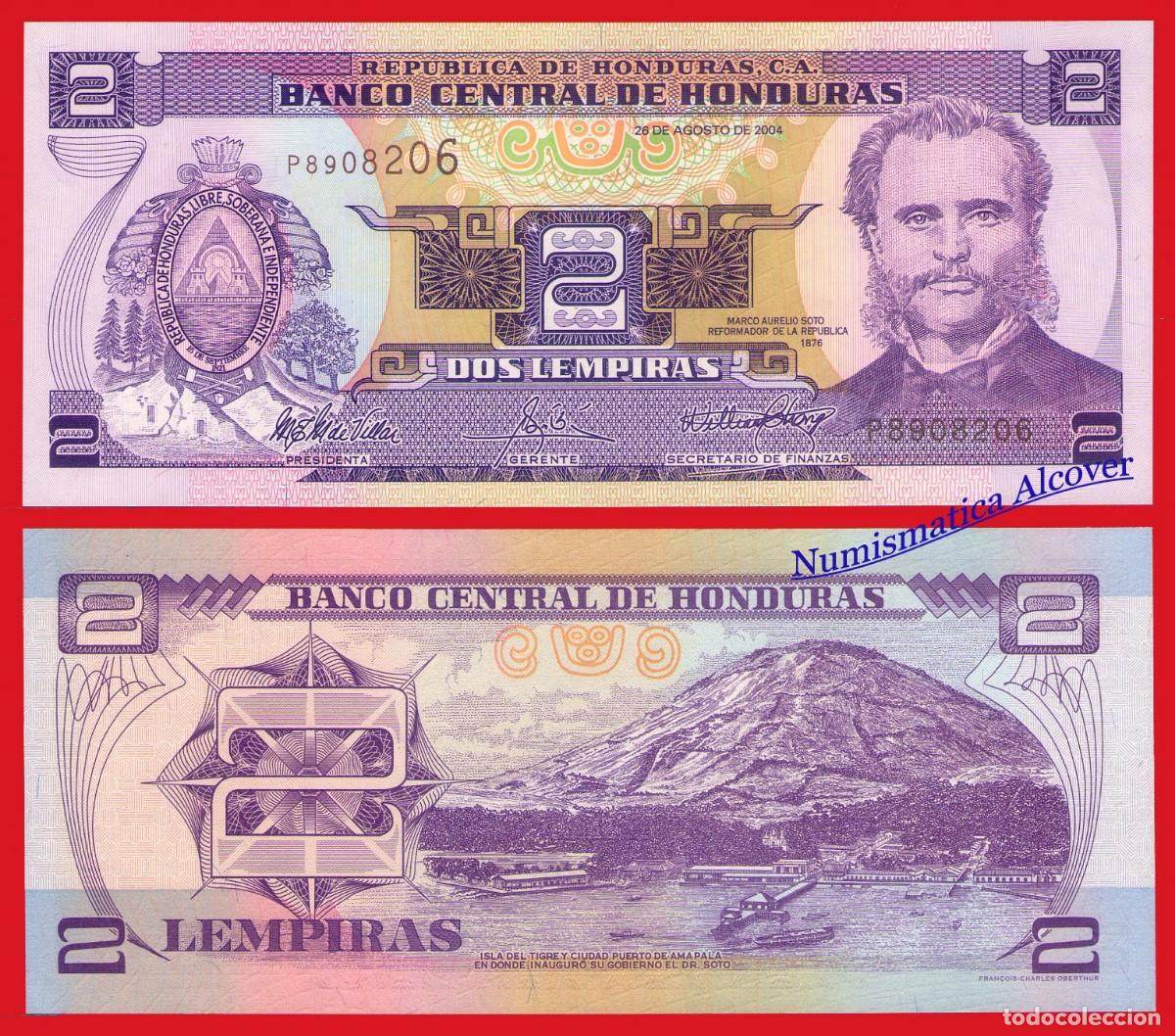 Billetes extranjeros: HONDURAS 2 Lempiras 2004 Pick 80Ae SC - Foto 1