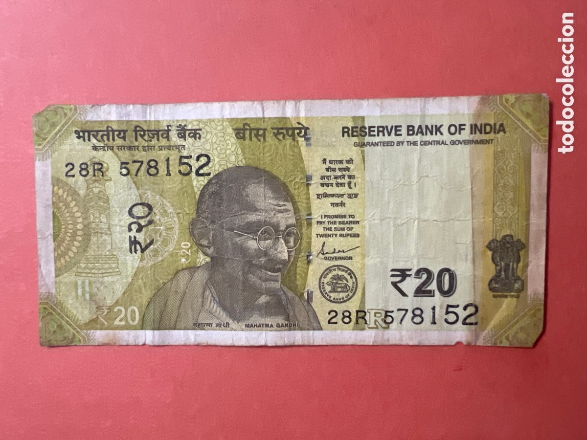 Billetes extranjeros: B249. BILLETE - INDIA - 20 RUPIAS DE 2020 - Foto 1