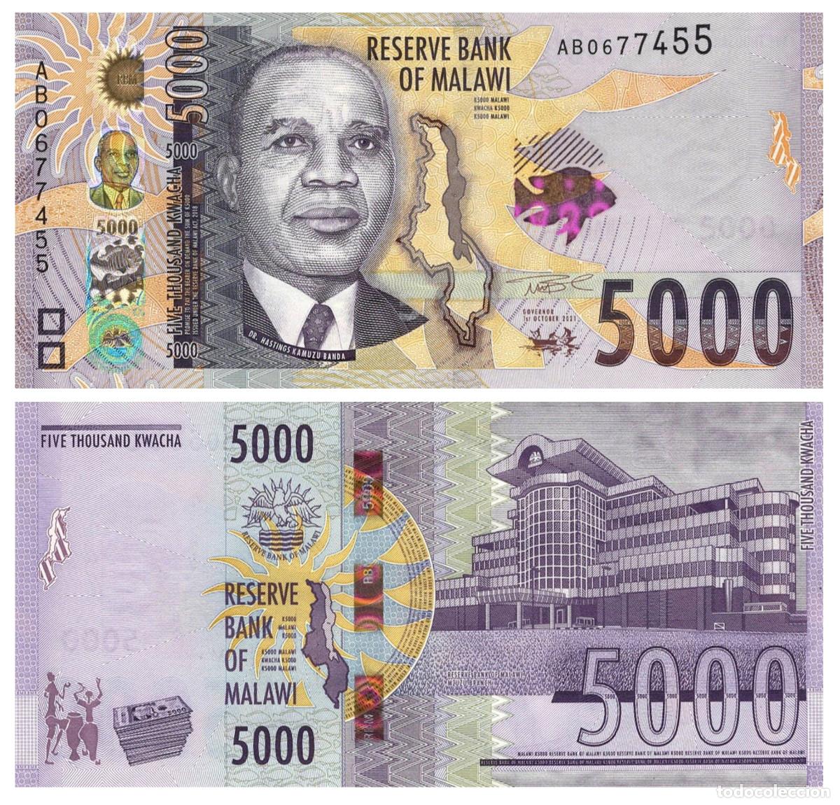 Billetes extranjeros: MALAWI 5000 KWACHA 2021 SIN CIRCULAR - Foto 1
