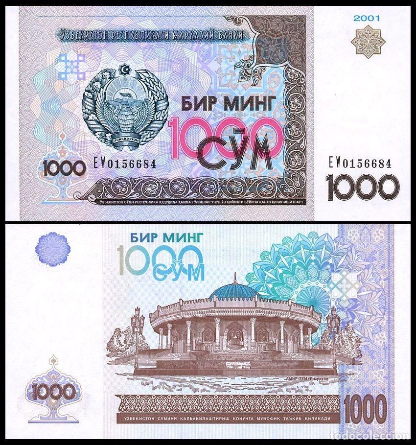 Billetes extranjeros: UZBEKISTAN 1000 SOM 2001 SIN CIRCULAR - Foto 1