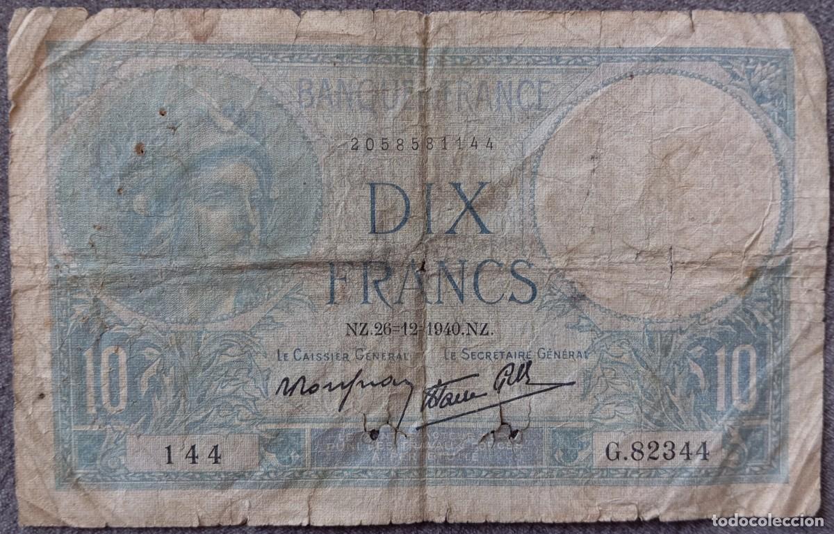 Billetes extranjeros: Francia 10 francos 1940 pick 84 - Foto 1