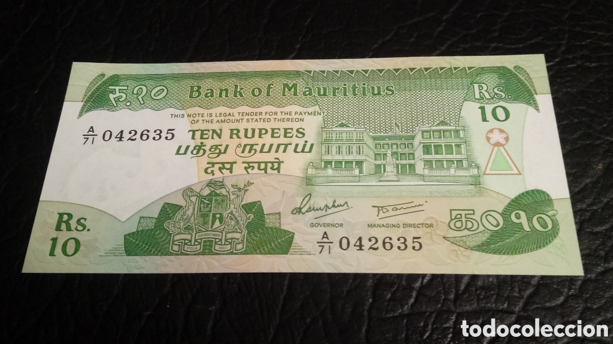 Billetes extranjeros: Billete Mauricio 10 Rupias sc - Foto 1