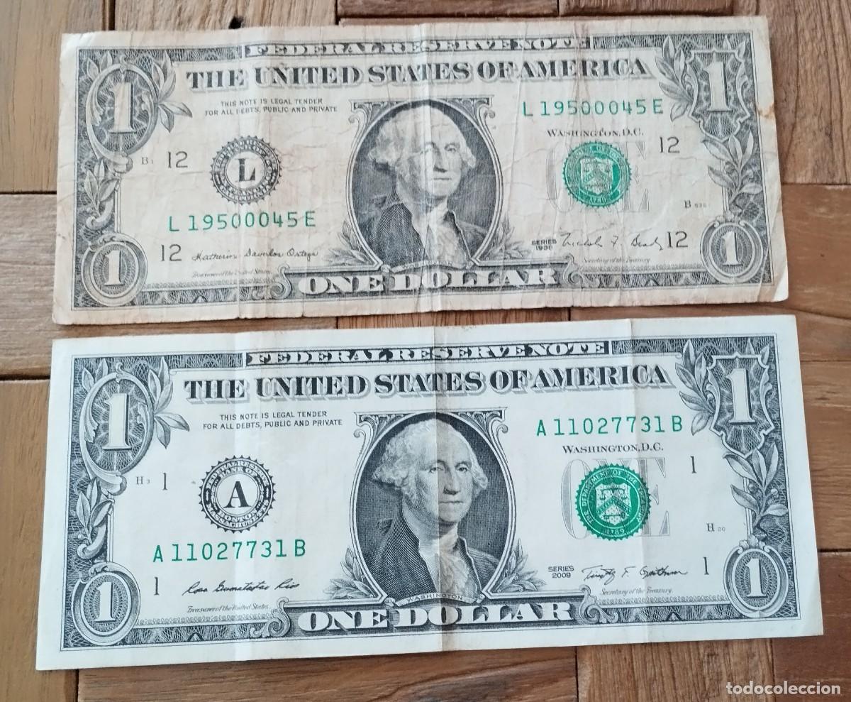 Billetes extranjeros: BILLETES DE UN DOLAR 1928 y 2009 - Foto 1