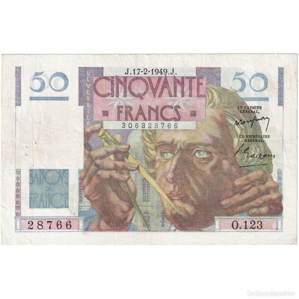 International Banknotes: [#1184897] Francia, 50 Francs, Le Verrier, 1948-04-08, O.123, EBC