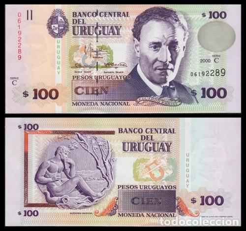 Billetes extranjeros: Uruguay 100 Pesos 2000 Pick 76c SC - Foto 1