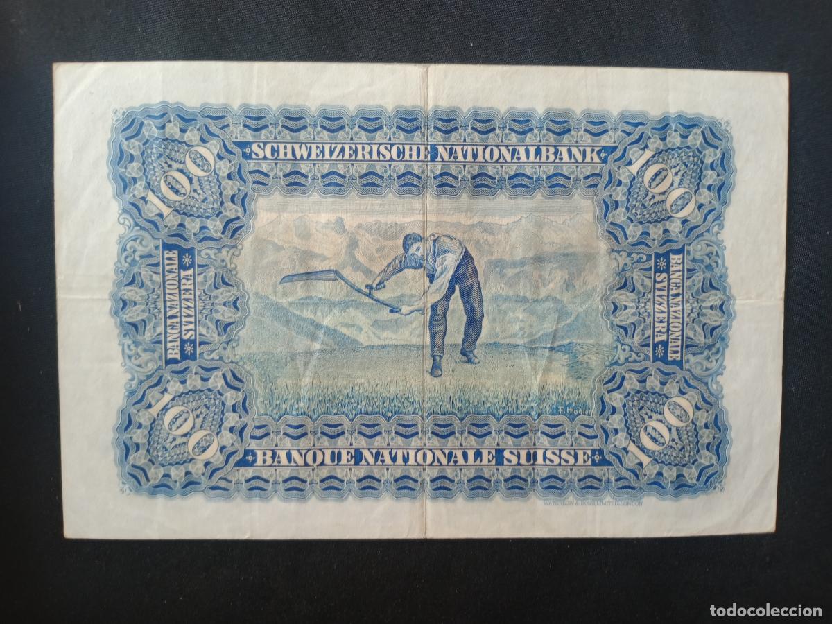 Billetes extranjeros: Suiza. 100 francos de 1938 - Foto 2